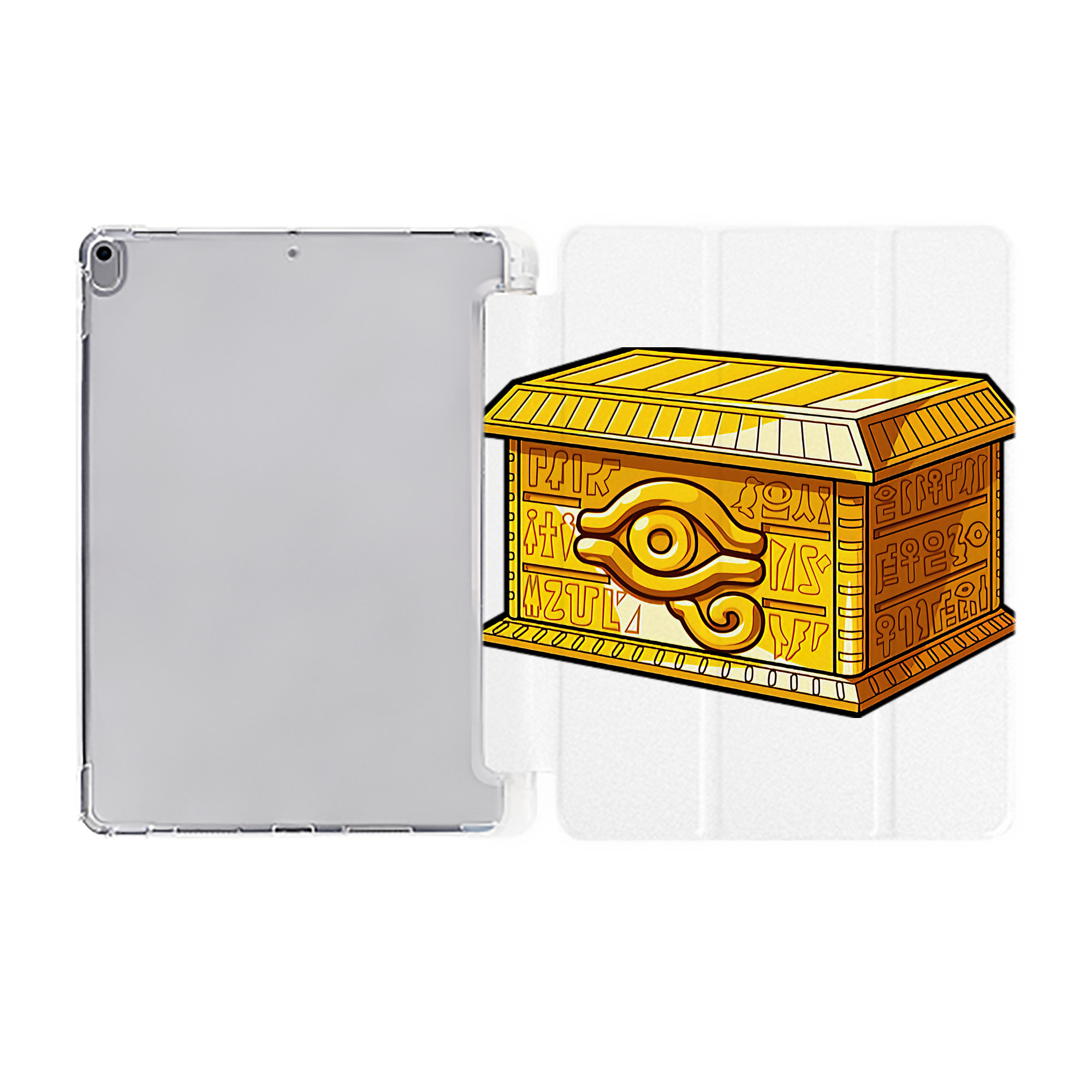 （画像用） 遊☆戯☆王 Yu-Gi-Oh! IPad ケース ペン収納付き 三つ折りスタンド PUレザー×シリコン 対応機種9.5/10.5/10.9インチ